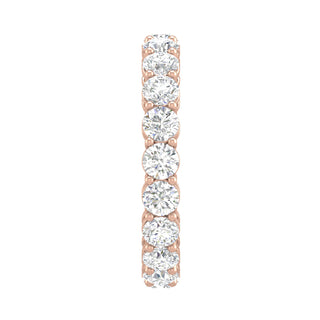 Alliance de mariage éternité en or rose avec diamants ronds de culture G-VVS 