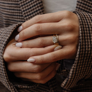 Bague de fiançailles unique avec diamant CVD radiant de 1,0 à 3,0 CT