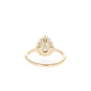 Bague de fiançailles solitaire en diamant et moissanite en forme de poire de 0,75 ct