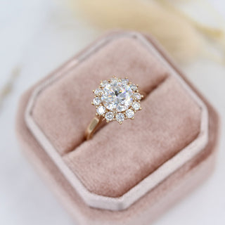 1.80 CT Round Shaped Moissanite Halo Engagement Ring