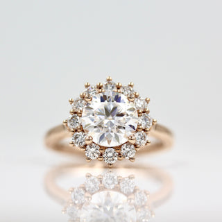 1.80 CT Round Shaped Moissanite Halo Engagement Ring