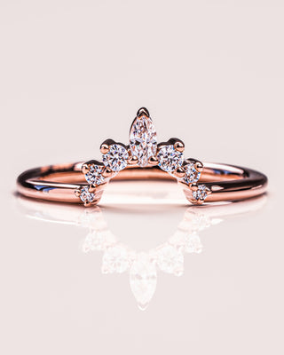 Alliance de mariage incurvée en diamants CVD marquise et ronds de 0,14 TCW