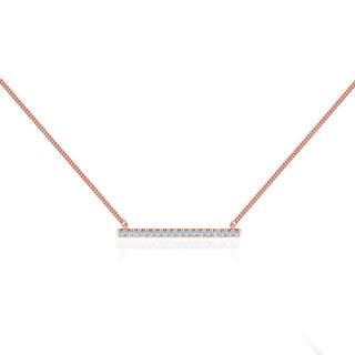 0.20 TCW Round Moissanite Diamond Bar Style Necklace