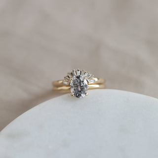 Alliance de mariage incurvée en moissanite taille baguette de 0,22 TCW