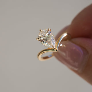 1.50 -2.50 Carats Pear Shaped CVD Diamond Solitaire Style Engagement Ring