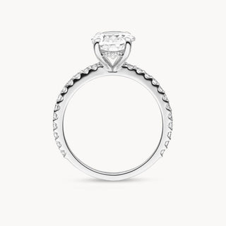 1.50 - 3.50 CT Oval Cut CVD Diamond Pave Setting Engagement Ring