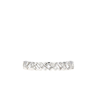 Alliance de mariage alternative en moissanite baguette et ronde de 0,44 ct