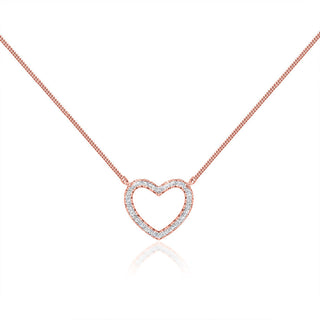 0.24 TCW Round Moissanite Diamond Heart Pendent Necklace