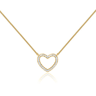 0.24 TCW Round Moissanite Diamond Heart Pendent Necklace