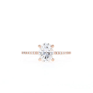 1.20CT Oval Pave Moissanite Diamond Engagement Ring - ELITE CARAT