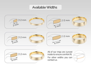 2.0MM Classic Flat Brushed Wedding Band For Women