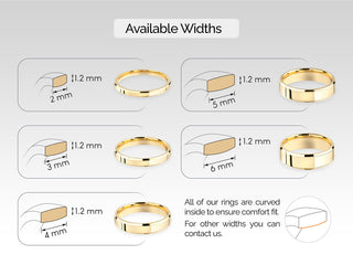 4.0MM Beveled Edge Wedding Band For Women in Solid Gold