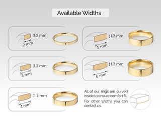 4.0MM Classic Flat Wedding Band For Women in Solid Gold