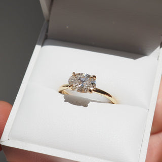 1.50-3.50 CT East West Oval CVD Diamond Solitaire Engagement Ring