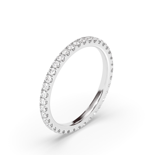 Alliance de mariage sertie de diamants ronds E-VS1 de 0,37 ct