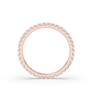 Alliance de mariage pavée de diamants ronds E-VS1 de 0,30 ct