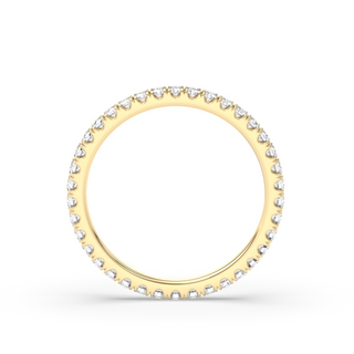 Alliance de mariage pavée de diamants ronds E-VS1 de 0,30 ct