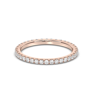 Alliance de mariage pavée de diamants ronds E-VS1 de 0,30 ct