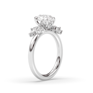 1.0-3.0 CT Pear Diamond Cluster Engagement Ring