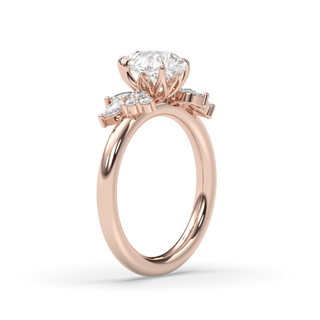 Bague de fiançailles avec grappe de diamants en forme de poire de 1,0 à 3,0 ct