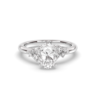 Bague de fiançailles avec solitaire en diamant ovale F-VS1 de 1,50 à 3,50 ct