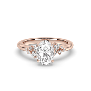 Bague de fiançailles avec solitaire en diamant ovale F-VS1 de 1,50 à 3,50 ct