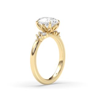 Bague de fiançailles avec solitaire en diamant ovale F-VS1 de 1,50 à 3,50 ct