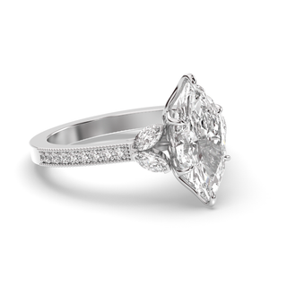 Bague de fiançailles avec solitaire en diamant marquise de 1,5 à 3,50 ct