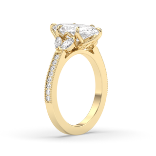 Bague de fiançailles avec solitaire en diamant marquise de 1,5 à 3,50 ct