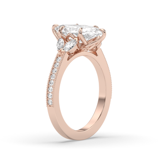 Bague de fiançailles avec solitaire en diamant marquise de 1,5 à 3,50 ct