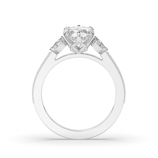 Bague de fiançailles avec solitaire en diamant marquise de 1,5 à 3,50 ct