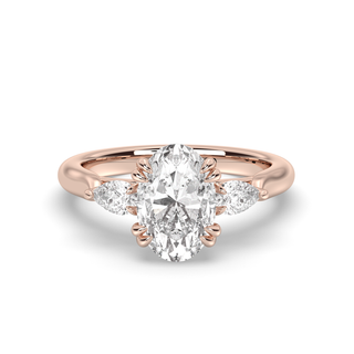 Bague de fiançailles avec solitaire en diamant ovale de 1,50 à 3,50 ct