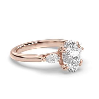 Bague de fiançailles avec solitaire en diamant ovale de 1,50 à 3,50 ct