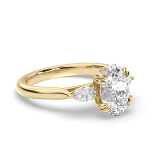 Bague de fiançailles avec solitaire en diamant ovale de 1,50 à 3,50 ct