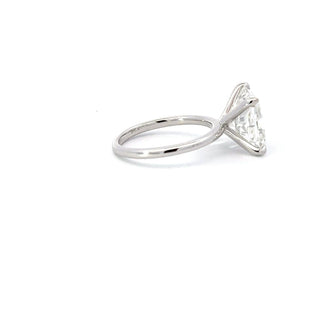 Bague de fiançailles solitaire avec diamant CVD radiant de 3,21 à 5,21 ct