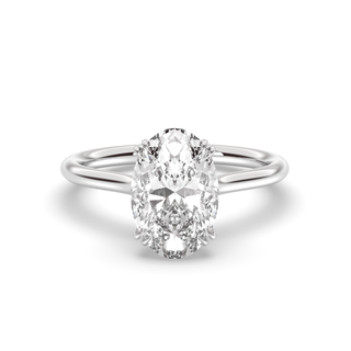 Bague de fiançailles avec halo caché en diamant ovale de 1,0 ct