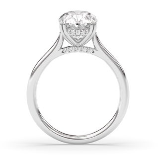 Bague de fiançailles avec halo caché en diamant ovale de 1,0 ct