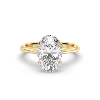 Bague de fiançailles avec solitaire en diamant ovale de 1,0 à 3,0 ct