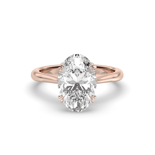 Bague de fiançailles avec solitaire en diamant ovale de 1,0 à 3,0 ct