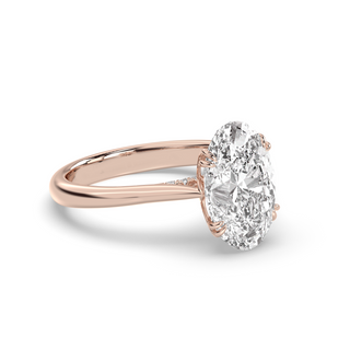 Bague de fiançailles avec solitaire en diamant ovale de 1,0 à 3,0 ct