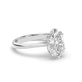 Bague de fiançailles avec solitaire en diamant ovale de 1,0 à 3,0 ct