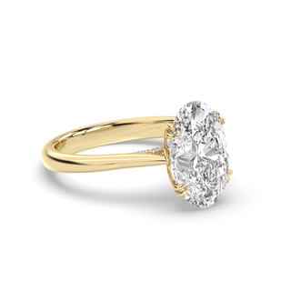 Bague de fiançailles avec solitaire en diamant ovale de 1,0 à 3,0 ct