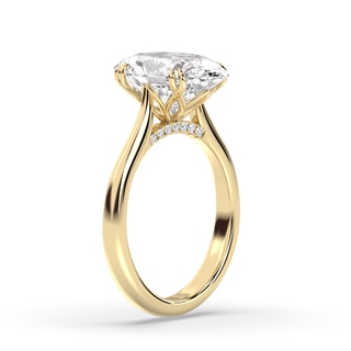 Bague de fiançailles avec solitaire en diamant ovale de 1,0 à 3,0 ct