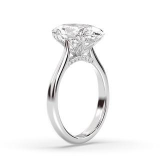 Bague de fiançailles avec solitaire en diamant ovale de 1,0 à 3,0 ct