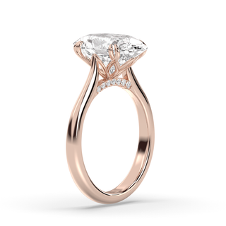 Bague de fiançailles avec solitaire en diamant ovale de 1,0 à 3,0 ct