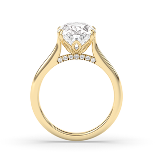 Bague de fiançailles avec solitaire en diamant ovale de 1,0 à 3,0 ct