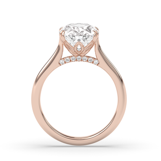 Bague de fiançailles avec solitaire en diamant ovale de 1,0 à 3,0 ct