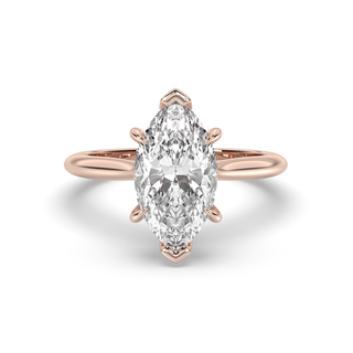 Bague de fiançailles avec solitaire en diamant marquise de 1,0 à 3,0 ct