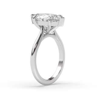 Bague de fiançailles avec solitaire en diamant marquise de 1,0 à 3,0 ct