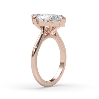 Bague de fiançailles avec solitaire en diamant marquise de 1,0 à 3,0 ct